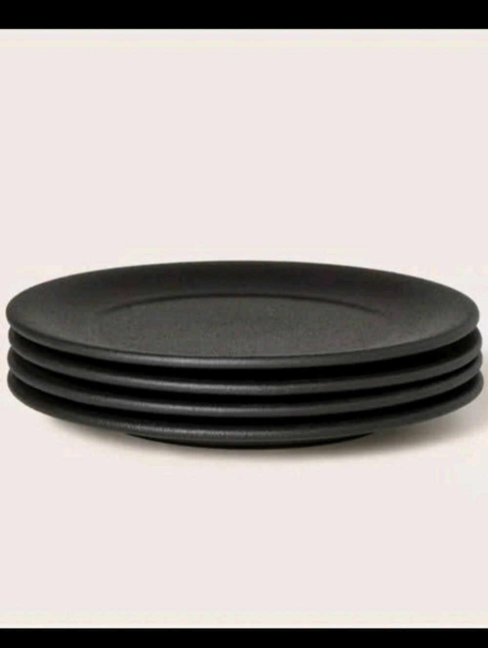 Woolrich Black Ceramic Stoneware Dessert Plates - Pack of 4